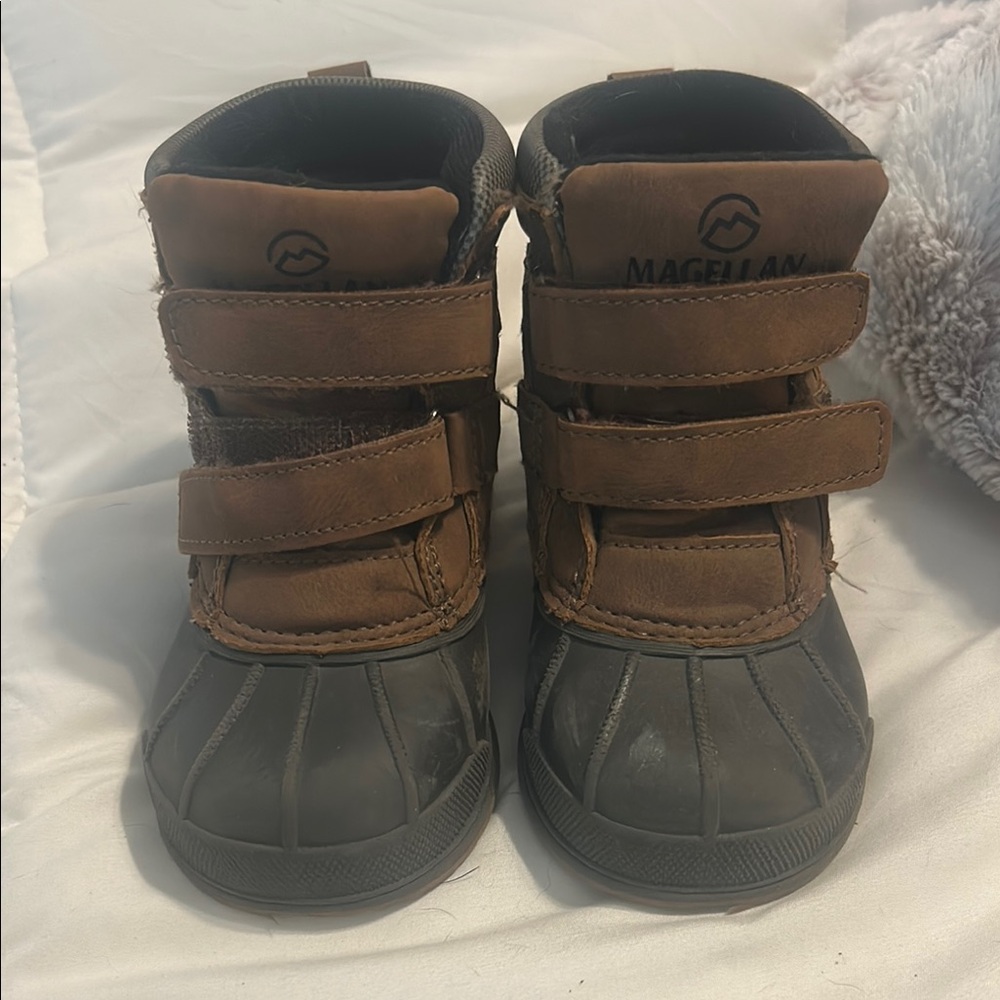 Magellan Outdoors Brown and Black Waterproof Boots with Velcro Straps